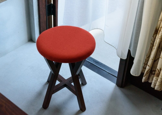 KIRI branch stool ブラウン脚 オレンジ